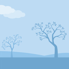 Minimal zen background with trees