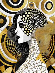 Art Deco Woman in Gold