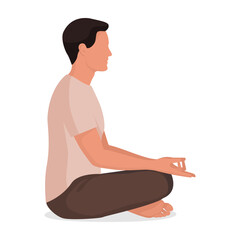 Man sitting and practicing meditation