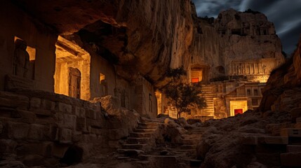 Mysterious cave beneath Athens' Acropolis thought to hold ancient secrets lit by torchlight