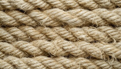 Fototapeta premium Close up of natural cotton rope showcasing its thick and sturdy hemp fibers