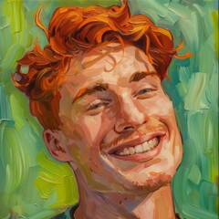 smiling man with red hair.