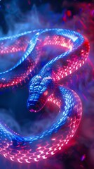 3d snake with neon.