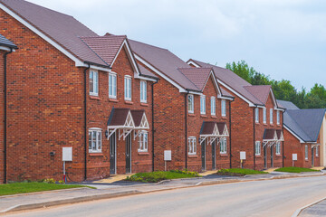 New house build in the UK, example of modern homes built in Britain