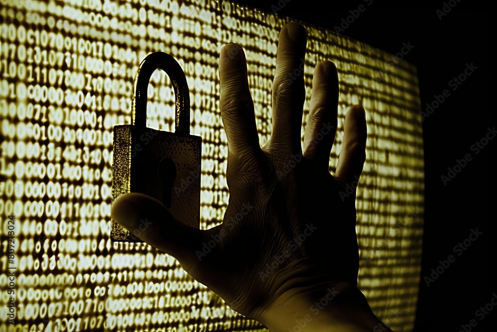 Poster cyber protection integrates high tech security, access controls and adware management, security laye
