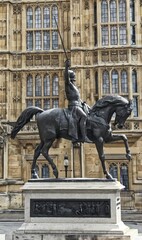 Equestrian statue of Richard 1st of England (The Lionheart) in London