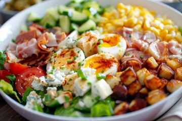 Detailed photo of Cobb Salad in white dish
