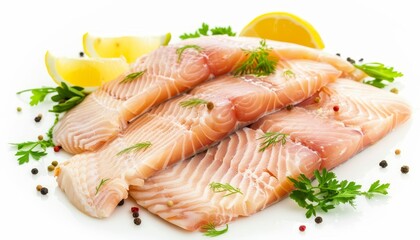Fish fillet isolated on white