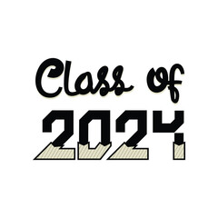 Graduation class of 2024 calligraphy text design