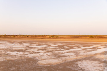 Dry salt lake. Neftchala. Azerbaijan.