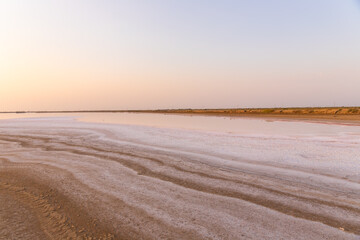 Dry salt lake. Neftchala. Azerbaijan.