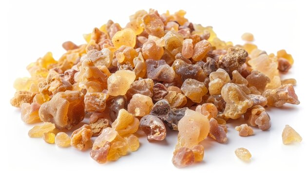 Frankincense Siam resin a natural aromatic incense on white background