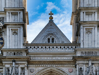 Architectural details of Westminster Abbey, formally called the Collegiate Church of St. Peter at Westminster, is a beautiful and historic Anglican church in London