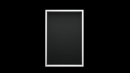 Fototapeta premium Abstract dark background template, blackboard design copy space wall. Big picture frame art in a black room, empty copy space, product display. Minimalist monochromatic poster frame mockup