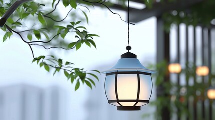 Teal lantern radiance shining brilliantly against a pure white backdrop