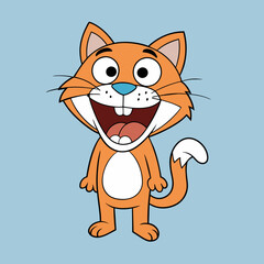 happy cat, hypertrophied emotions, stylized     