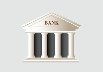 illustration of 3d bank icon vector on isolated