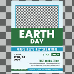 Earth Day. International Mother Earth Day. Environmental problems and environmental protection. Vector Brochure design Layout Template