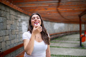 Beautiful Smiling Turkish Woman with invisible teeth bracket aligner