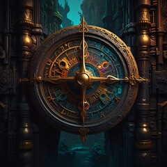 Obraz premium astronomical clock, AI Generated.