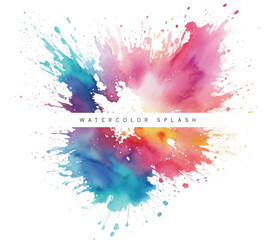 Colorful watercolor splash vector with stain texture background