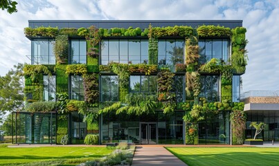 Modern building facade greening