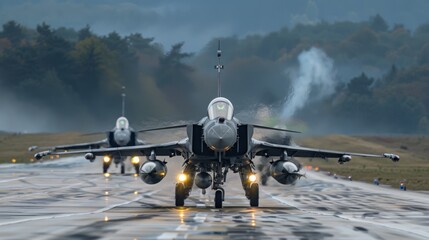Fototapeta premium Fighter Jets in Formation 1