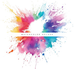 Colorful watercolor splash vector with stain texture background