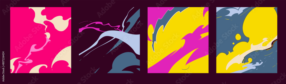 Aufkleber abstract comic book style colorful backgrounds with visual effects of explosions and dust clouds.