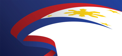 Philippines flag ribbon vector background