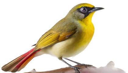 Illustration of ruby throated yellow bulbul