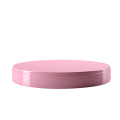 Empty pink podium for product display isolated on transparent background