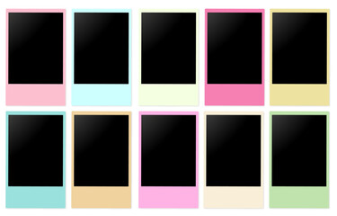 polaroids vertical display multiple pastel cute colors