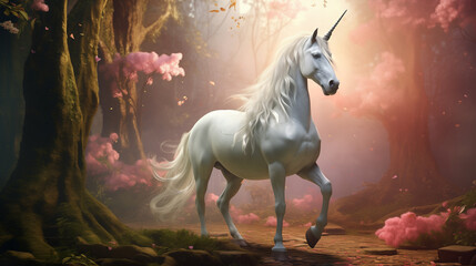 horse in the forest unicorn pony