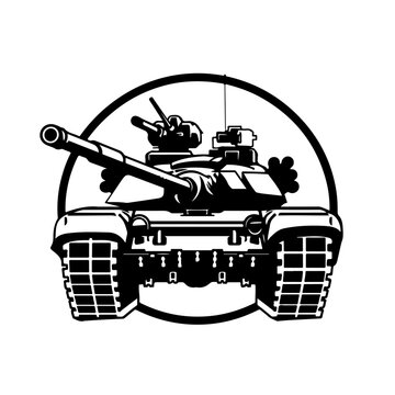 black tank front view in circle clip art preview