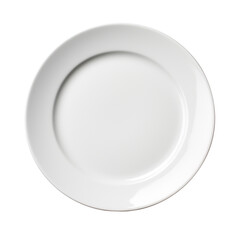 empty white plate isolated on transparent background