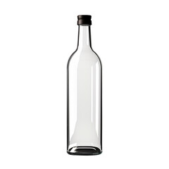 empty wine bottle isolated on transparent background