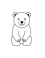 Vector Hand drawn Polar Bear front view
