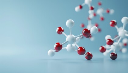 Phenylalanine molecule depicted on blue background