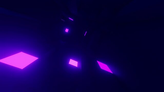 3d dark glowing purple tunnel, seamless loop slow