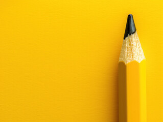 A bright yellow pencil stands out against a matching background, creating a welcoming feel. The top...