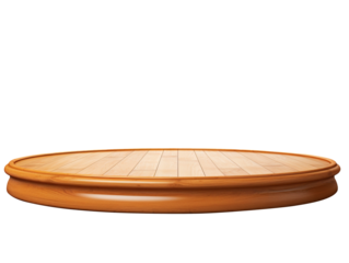 Empty wooden stage isolated on transparent background