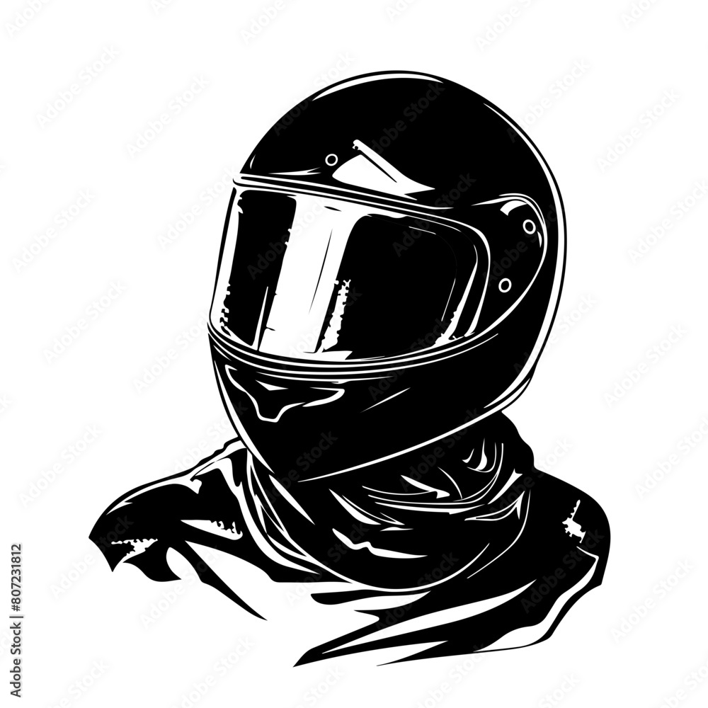 Wall mural biker pose helmet