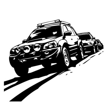 black suv driving uphill clip art preview