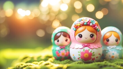 Vibrant Matryoshka Doll Unveiling Layers of Cultural Tradition and Whimsical Charm on Isolated Background with Copy Space