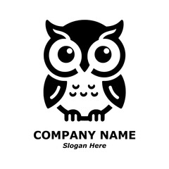 Owl cartoon. Owl logo. Cute owl pictorial logotype for company, business, logo, stamp, mascot, label. Symbol of smart, intelligent, science, education