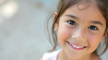 Naklejka premium Smiling Little Hispanic Girl Close Up