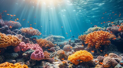 Fototapeta premium Colorful Coral Reef Underwater Scene 3