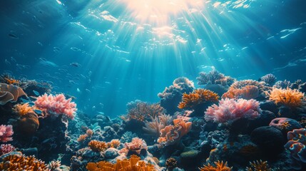 Fototapeta premium Colorful Coral Reef Underwater Scene 2