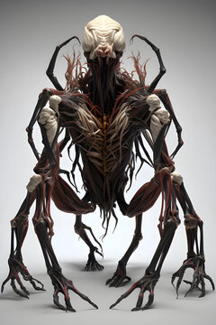 Monster, horror, fictional creature, long legs, big monster, bloody monster, scary monster